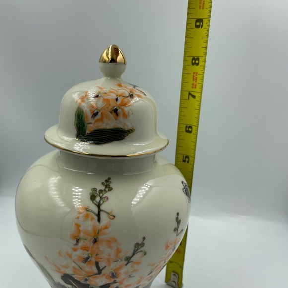 Toyo Vintage Ginger Jar Black Orchid Japanese Ceramic Vase With Lid Japan - Picture 10 of 10